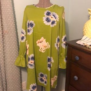 Loft green floral dress